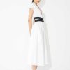 Pret A Porter Alaïa | Robe En Popeline Avec Ceinture Croisee