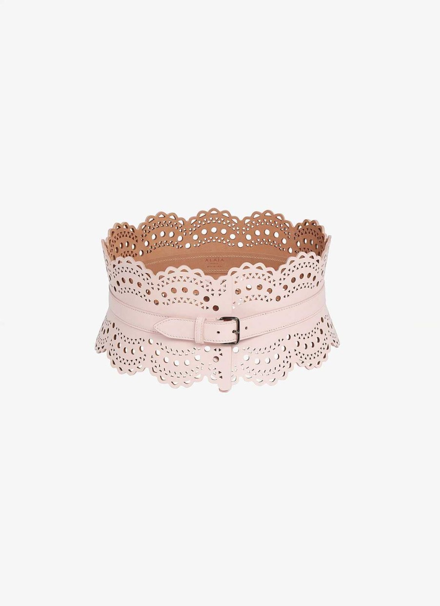 Accessoires Alaïa | Ceinture Bustier En Cuir De Veau Forme Vague