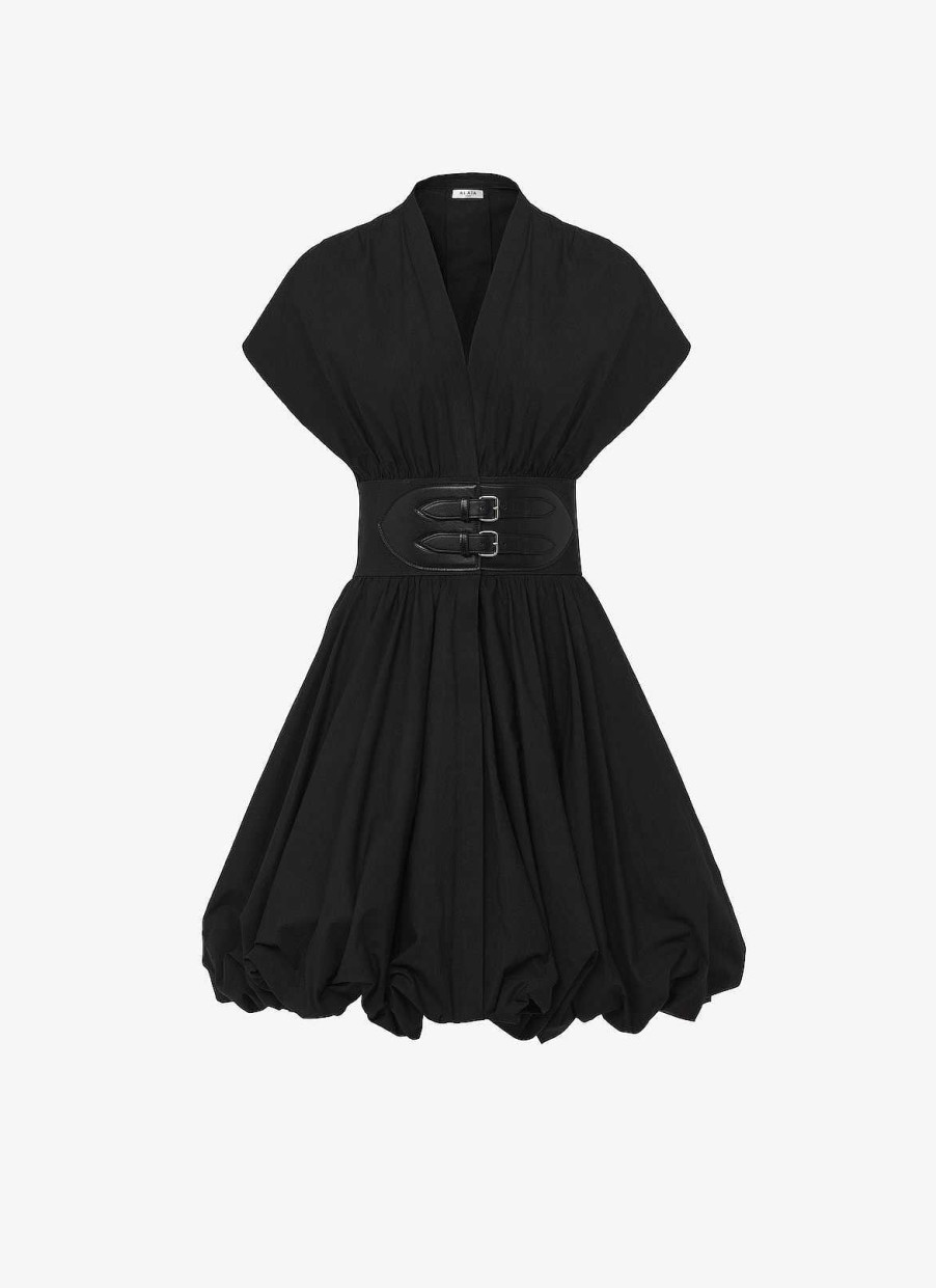 Pret A Porter Alaïa | Robe En Popeline Japonaise Avec Ceinture