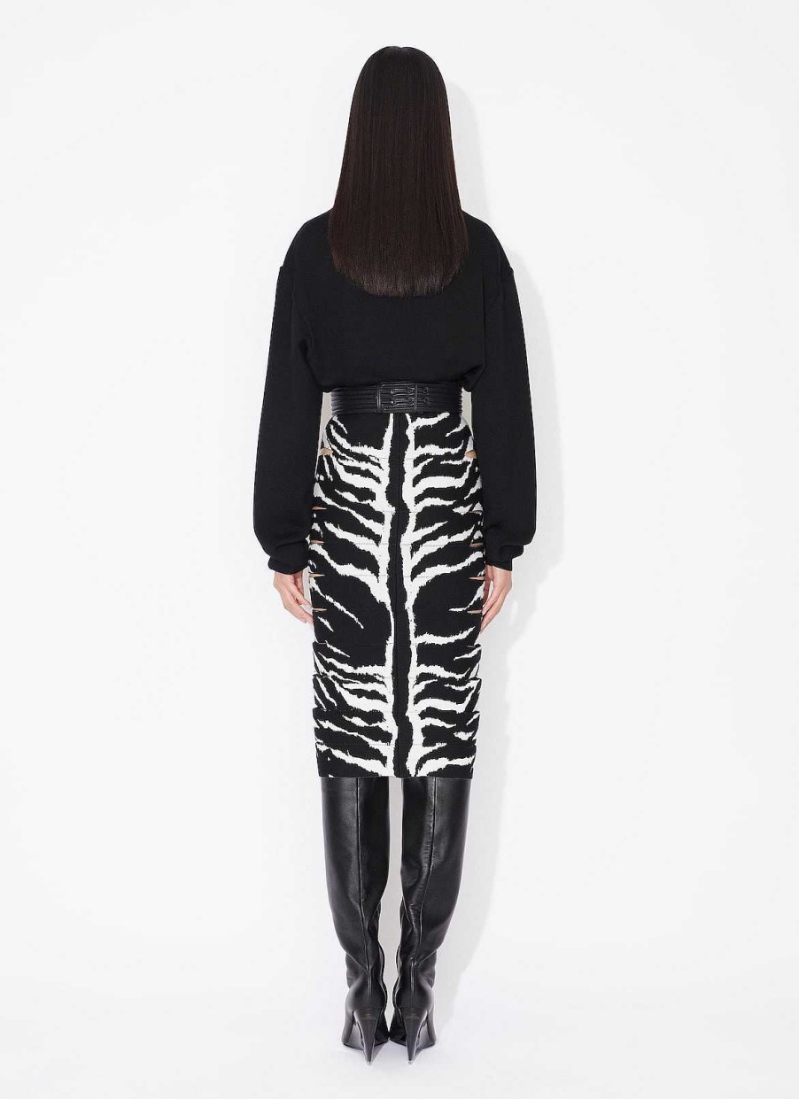 Pret A Porter Alaïa | Jupe Crayon En Tricot Animalier