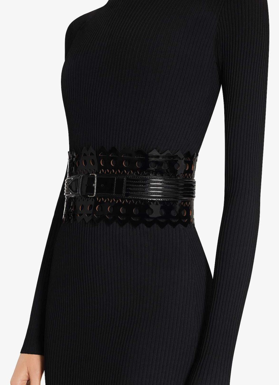 Accessoires Alaïa | Ceinture Corset Perforee Brillante