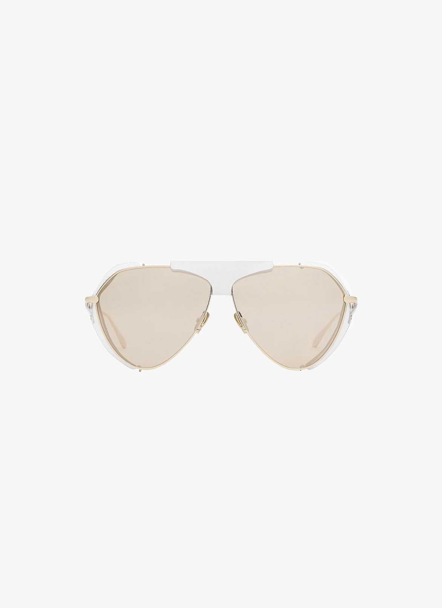 Accessoires Alaïa | Lunettes De Soleil Aviateur En Metal Et Cuir