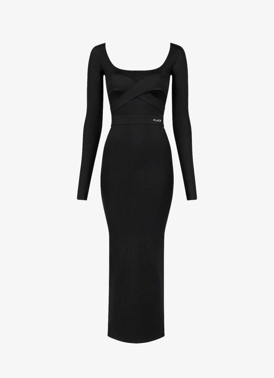 Pret A Porter Alaïa | Robe En Jersey Galonnante