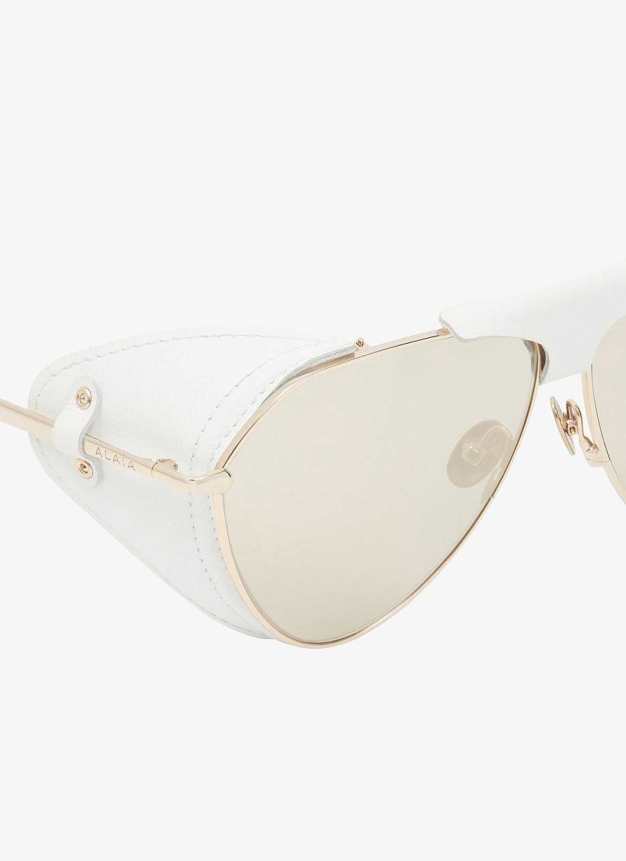 Accessoires Alaïa | Lunettes De Soleil Aviateur En Metal Et Cuir