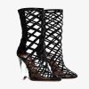 Chaussures Alaïa | Bottes Compensees La Cage En Agneau Peint