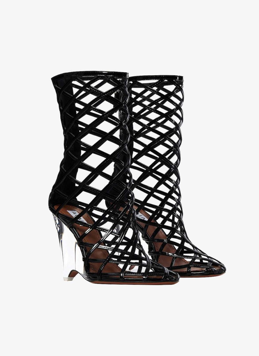 Chaussures Alaïa | Bottes Compensees La Cage En Agneau Peint