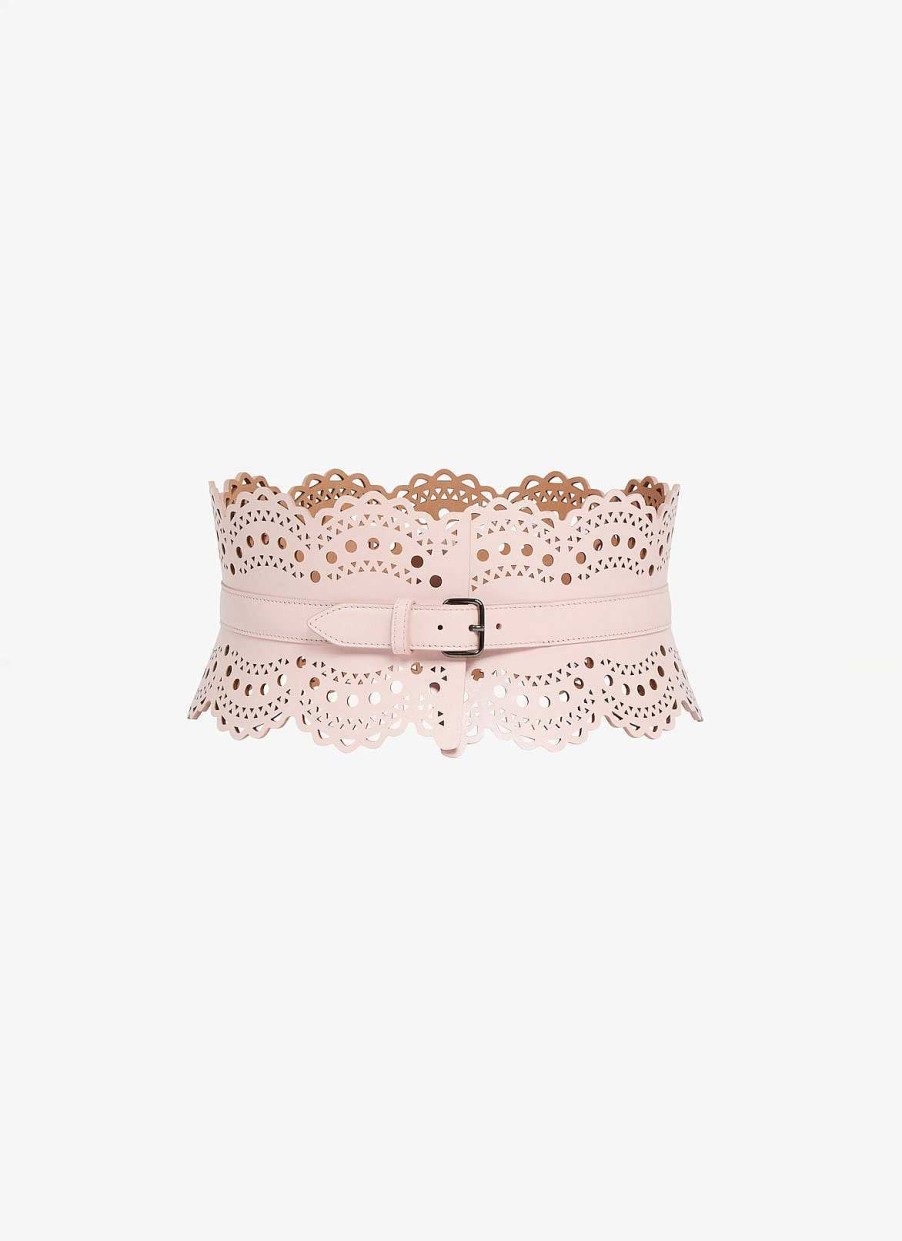 Accessoires Alaïa | Ceinture Bustier En Cuir De Veau Forme Vague