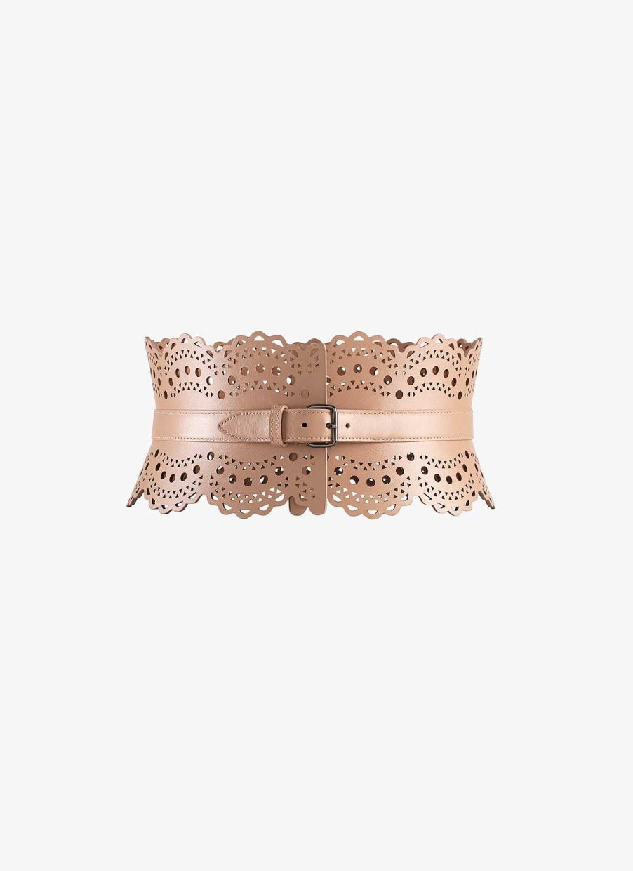 Accessoires Alaïa | Ceinture Bustier En Veau Vienne Luxueux A Vagues