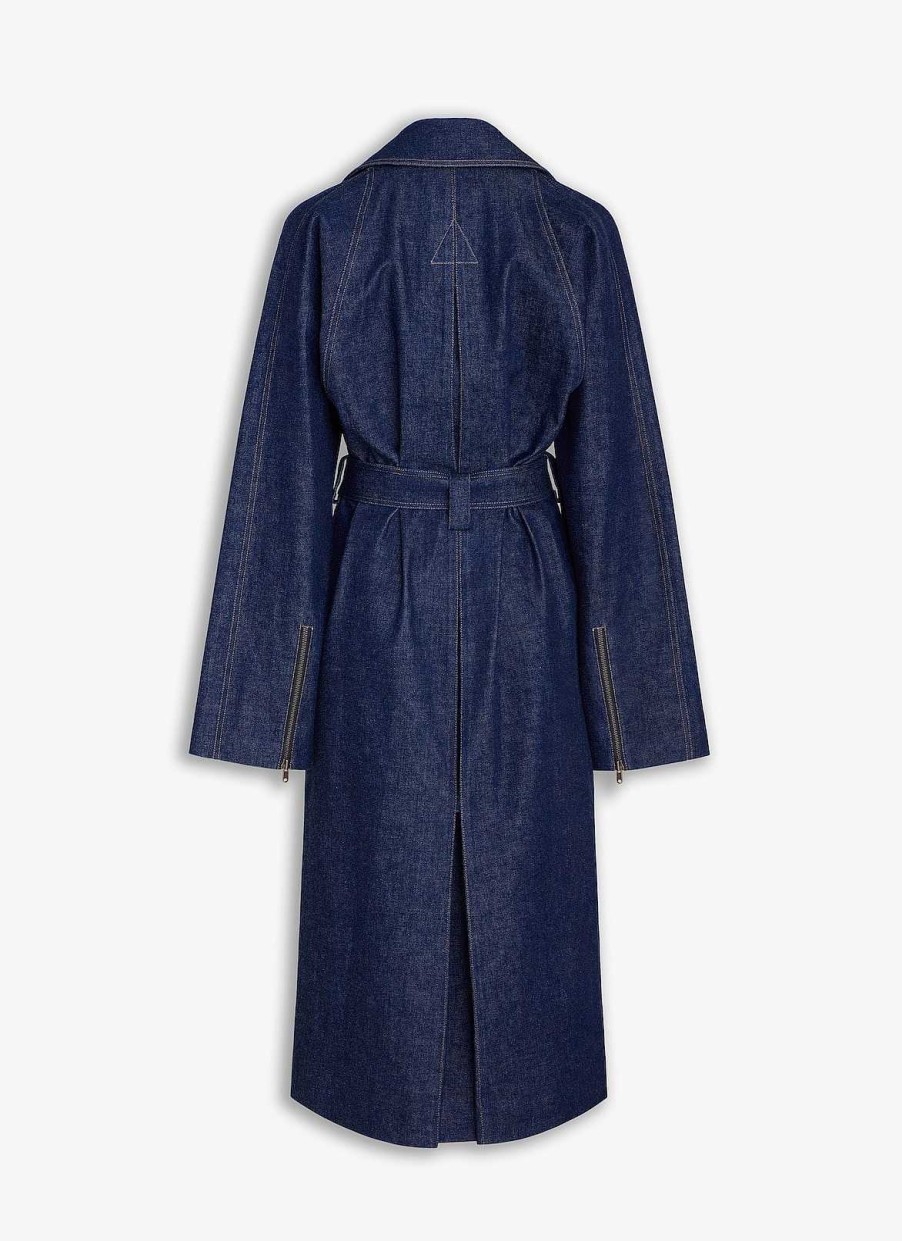 Pret A Porter Alaïa | Trench-Coat En Jean Avec Ceinture