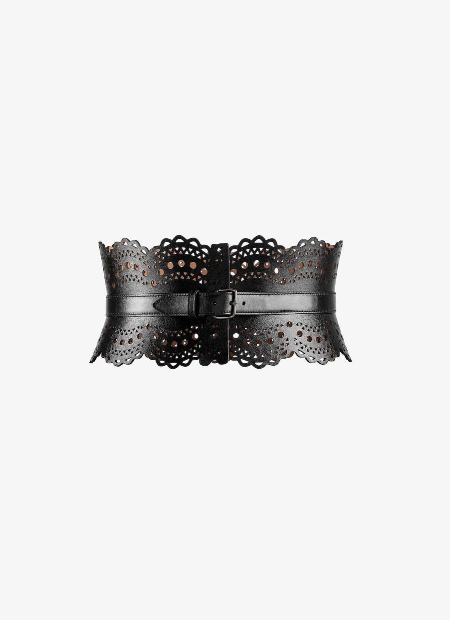 Accessoires Alaïa | Ceinture Bustier En Veau Vienne Luxueux A Vagues