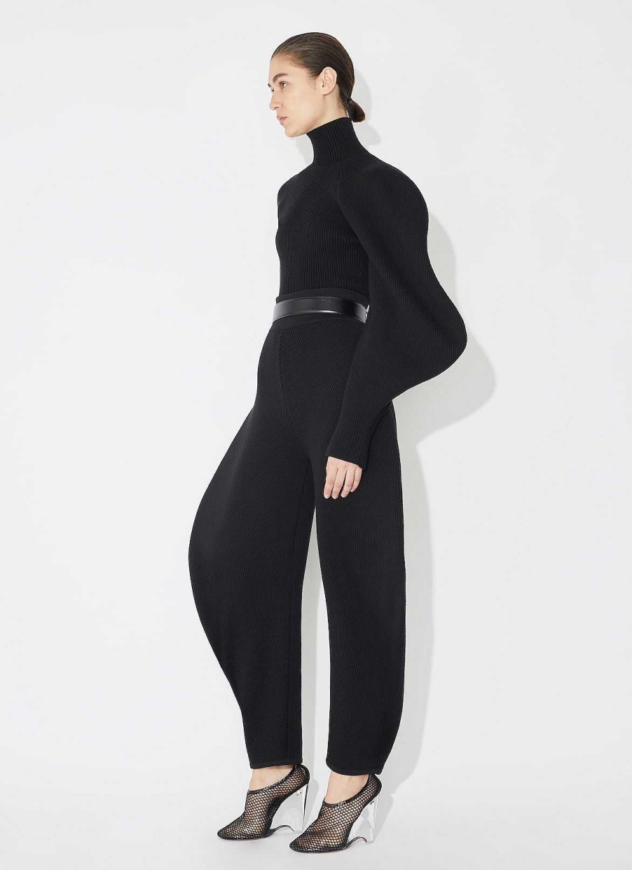 Pret A Porter Alaïa | Pantalon Arrondi En Maille Cotelee