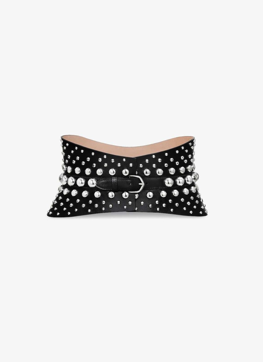 Accessoires Alaïa | Ceinture Neo Bustier En Cuir De Veau Avec Clous