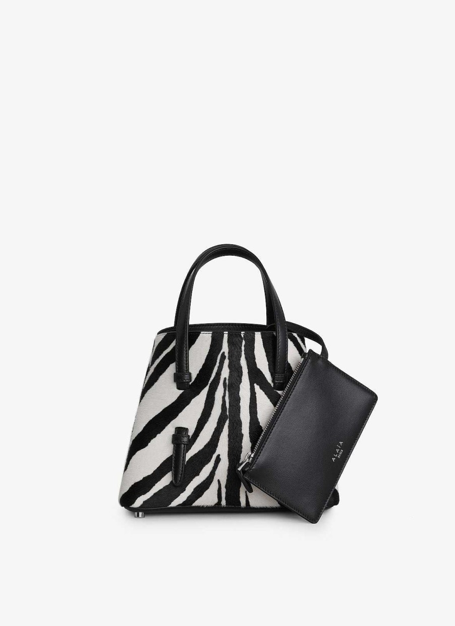 Sacs Alaïa | Mina 20 En Cuir De Veau Imprime Zebre