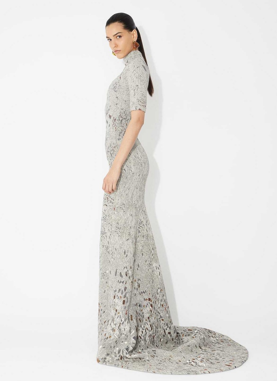 Pret A Porter Alaïa | Robe Longue En Maille Jacquard