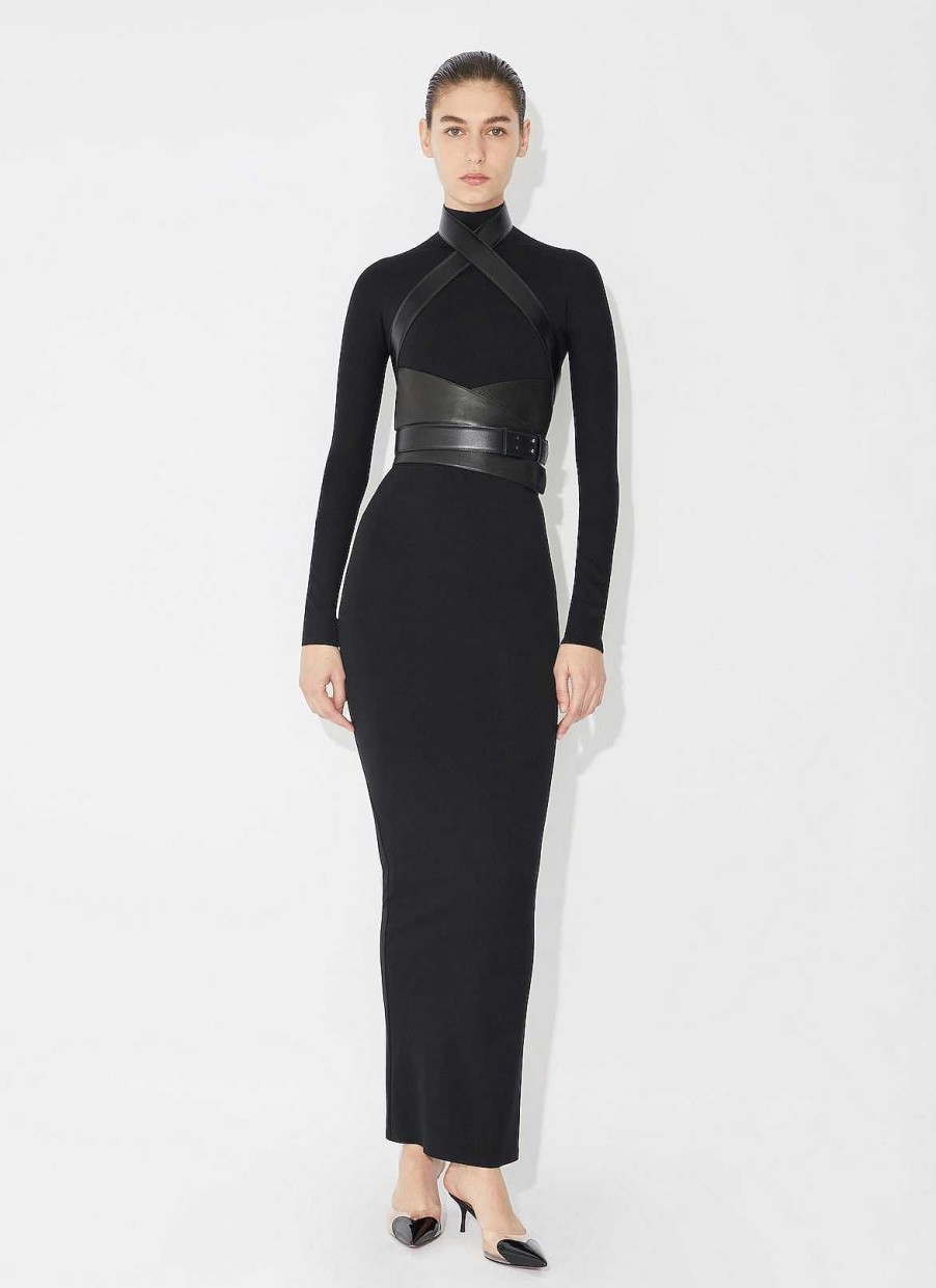 Pret A Porter Alaïa | Robe En Jersey Galonnante