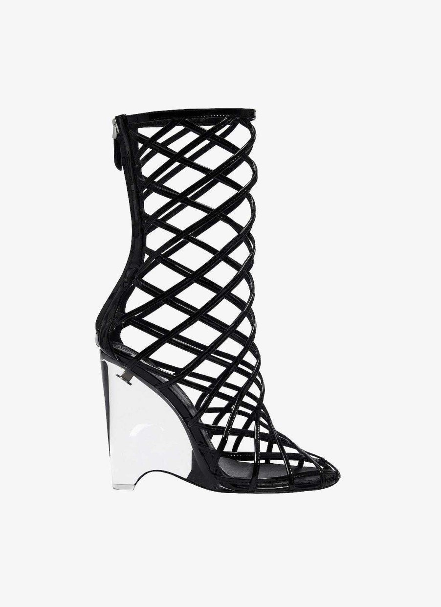 Chaussures Alaïa | Bottes Compensees La Cage En Agneau Peint