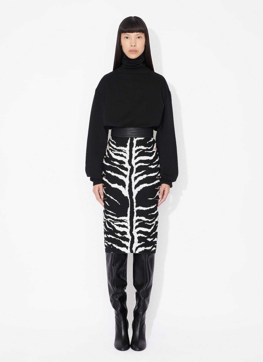 Pret A Porter Alaïa | Jupe Crayon En Tricot Animalier