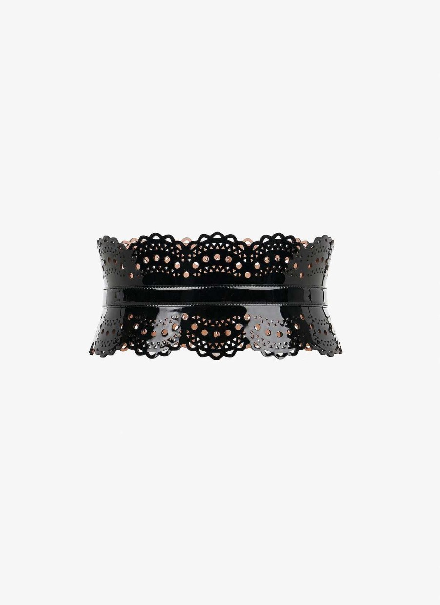 Accessoires Alaïa | Ceinture Bustier En Cuir Perfore