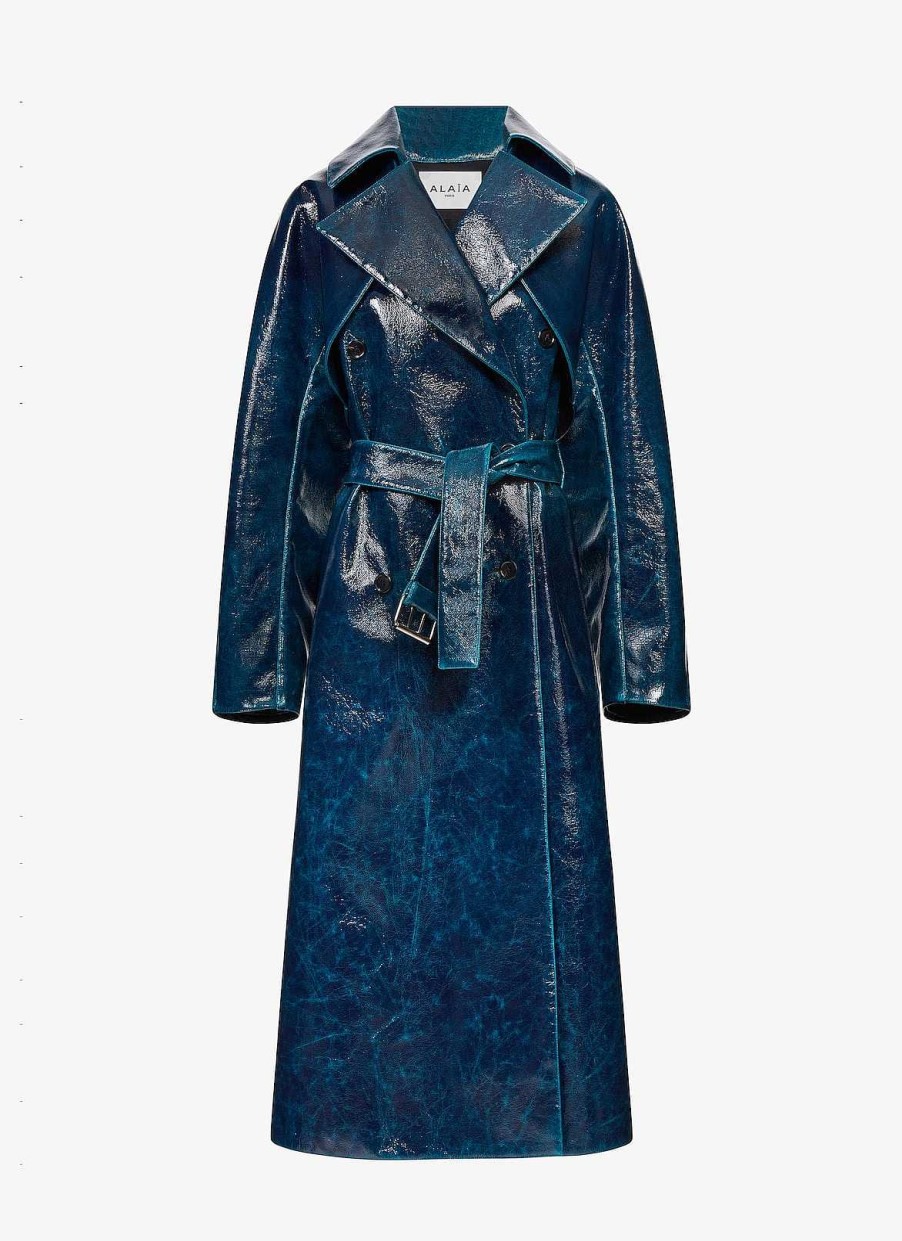 Pret A Porter Alaïa | Trench-Coat En Laine Miroir