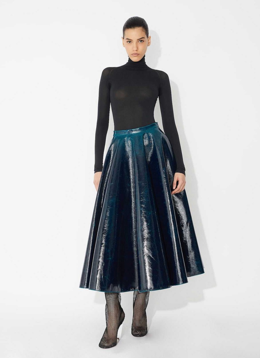 Pret A Porter Alaïa | Jupe Midi En Laine Miroir