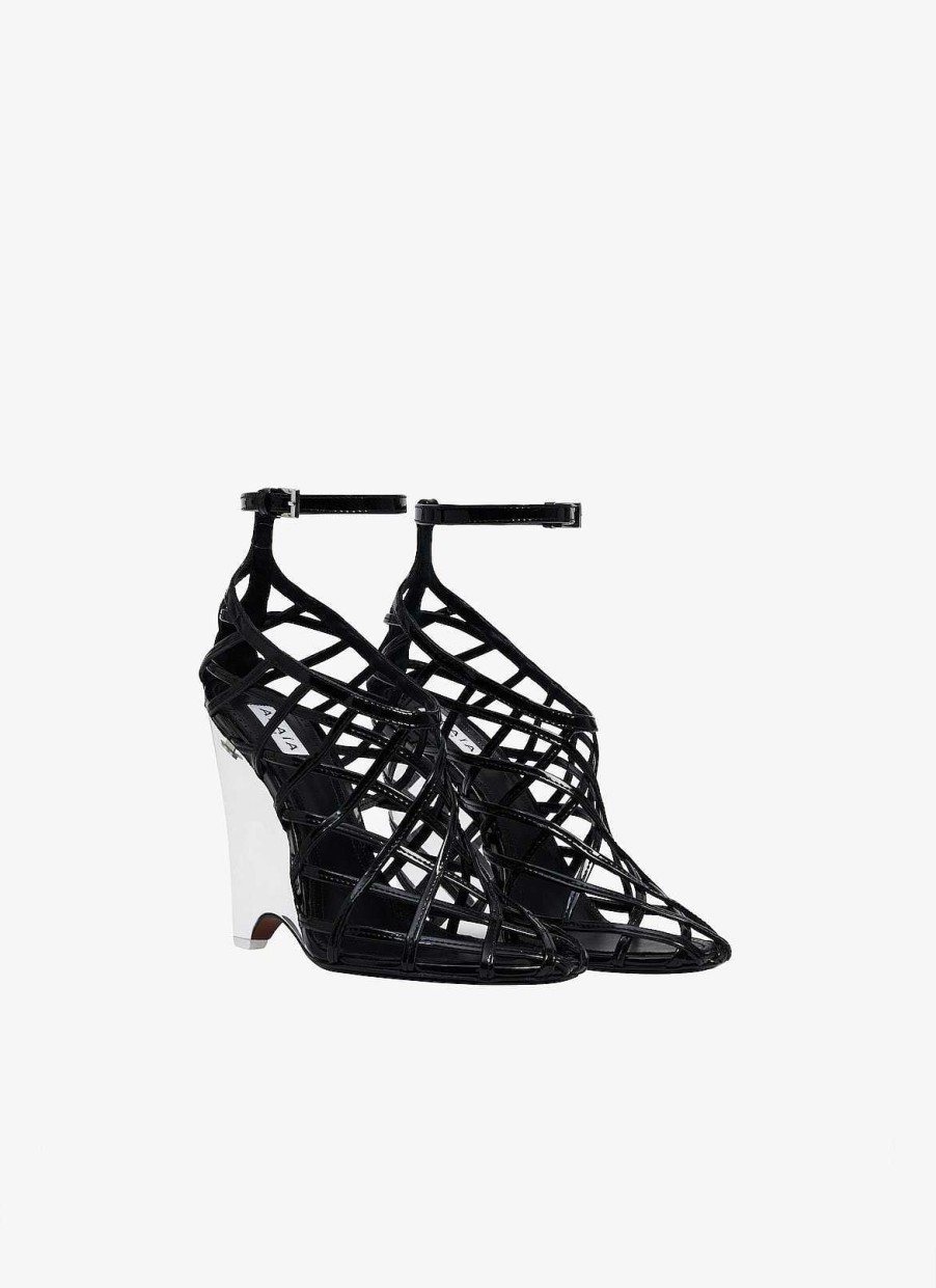 Chaussures Alaïa | Escarpin La Cage A Compensee En Agneau Peint