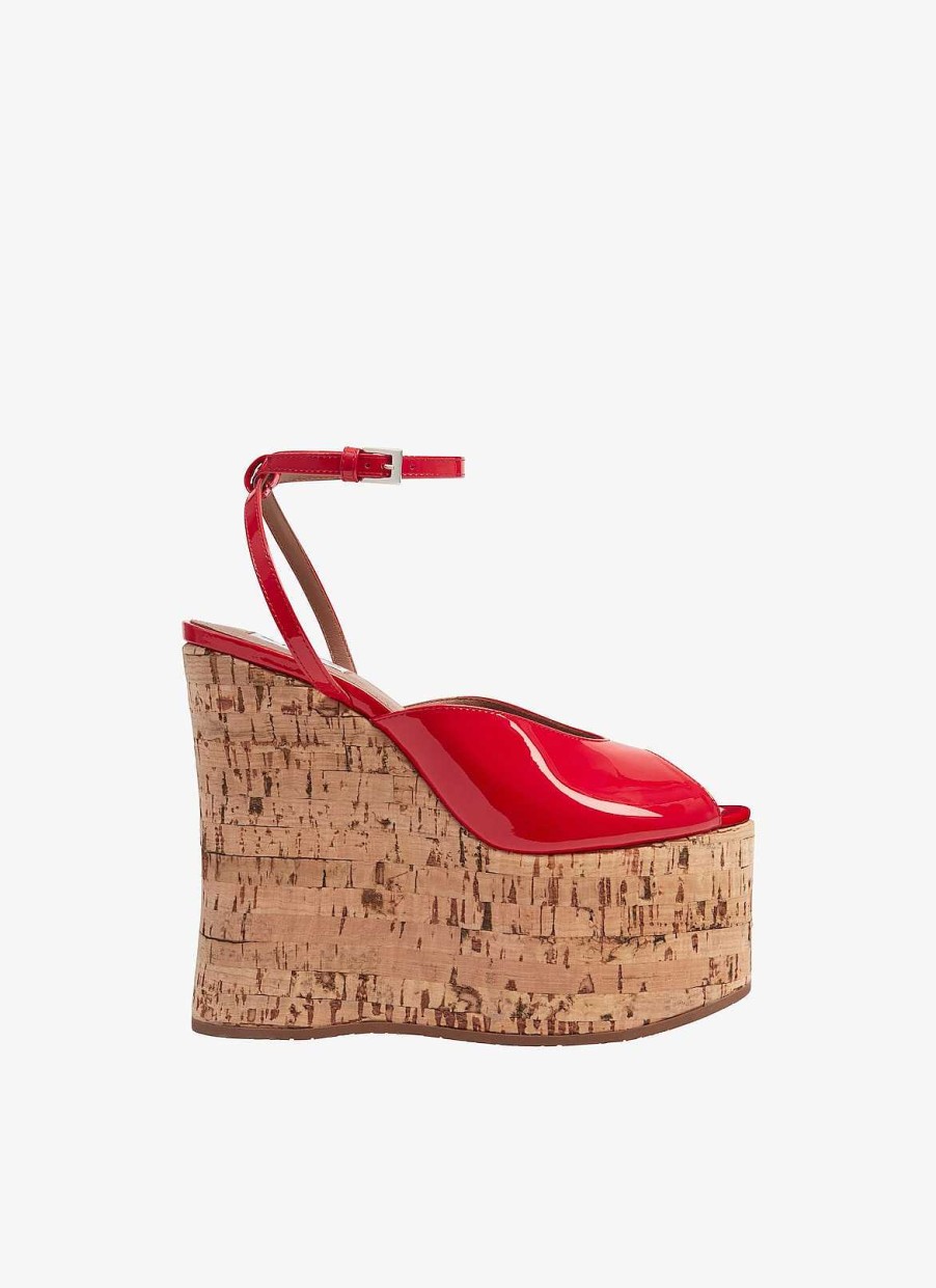 Chaussures Alaïa | Sandales Pointues Avec Compensee En Agneau