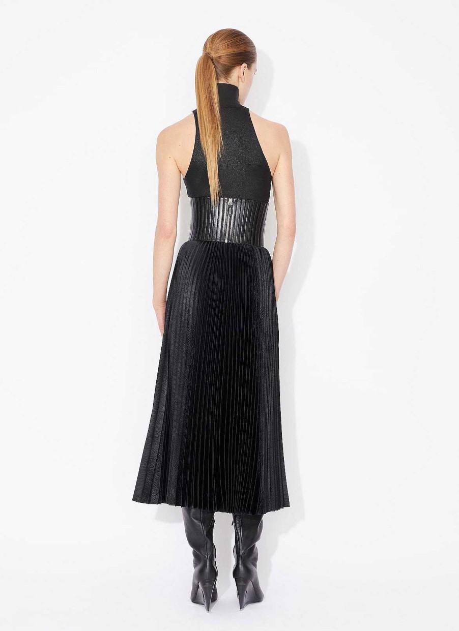 Pret A Porter Alaïa | Jupe Midi En Satin Crocodile